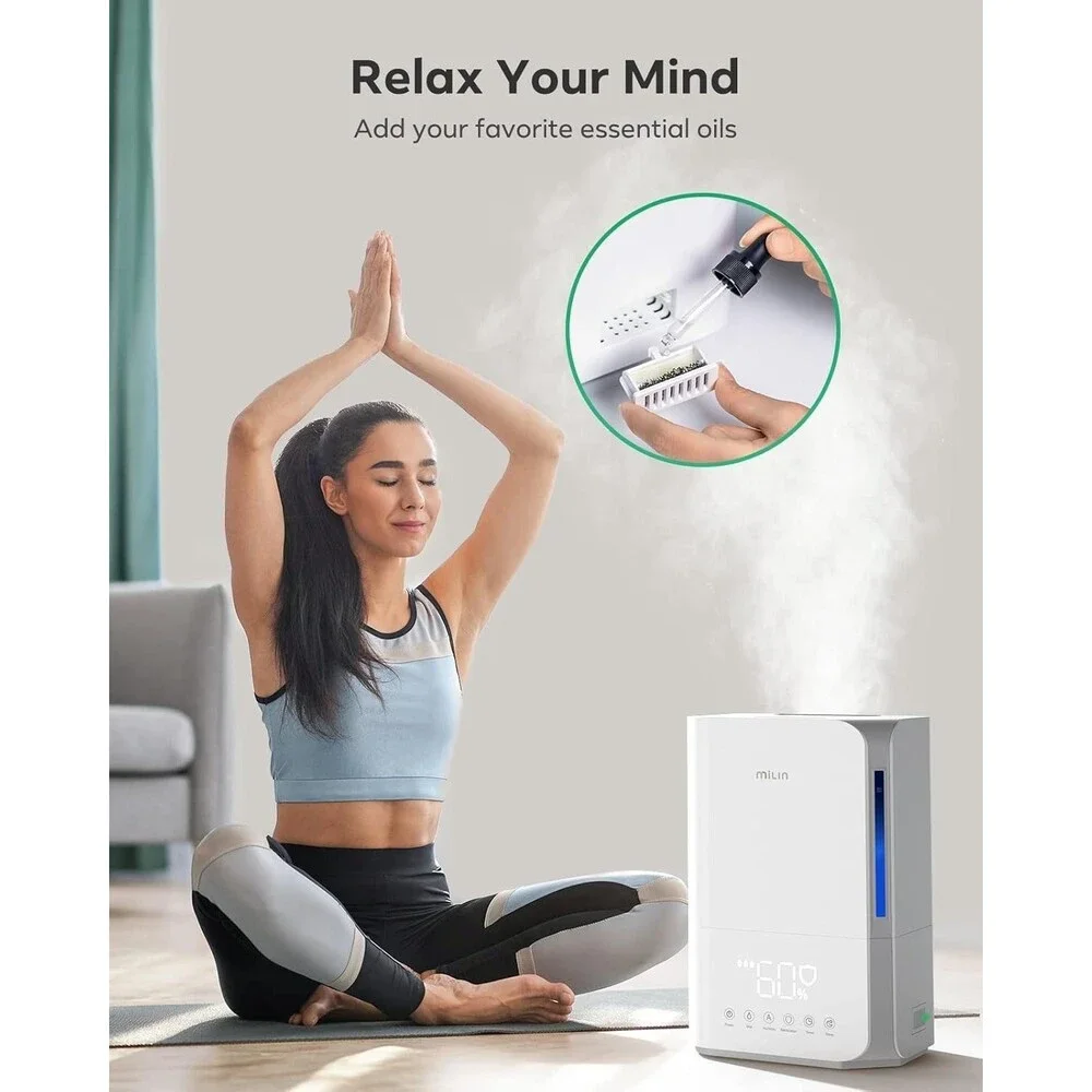 Milin Sterlizing Humidifier for Bedroom Large Room 4L Big Capacity Water Tank